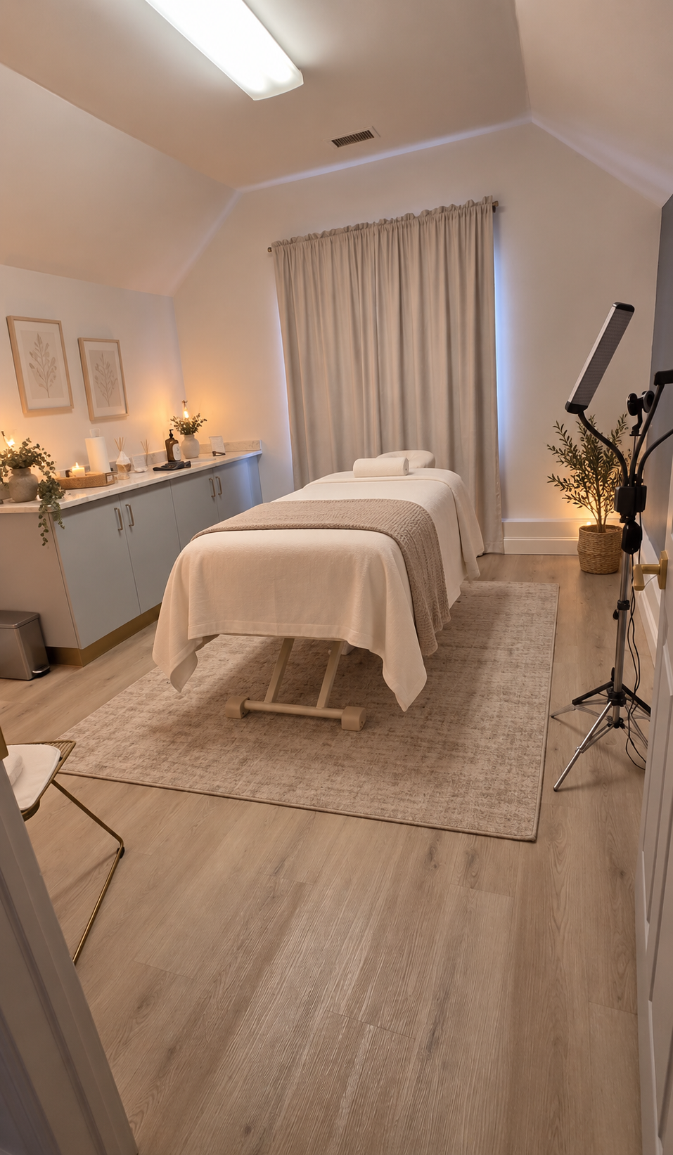Cozy treatment room with warm lighting at Facials by Limary in Stony Point, NY